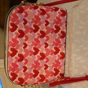 Nanette Lepore Pink and Red Heart Crossbody Bag